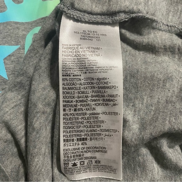 Converse Gray Neon Logo Graphic Short Sleeve T Shirt - Picture 4 of 5